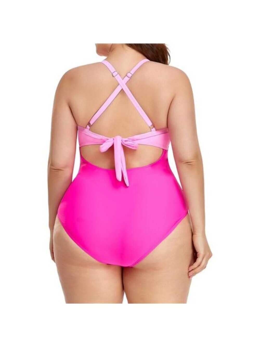 Women's One Piece Swimsuits Tummy Control Cutout High Waisted Bathing Pink/light - Picture 6 of 6
